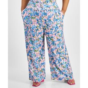 Bar III Pants Womens Plus 3X Floral Wide Leg Gypsy Peasant‎ Cottagecore NWT